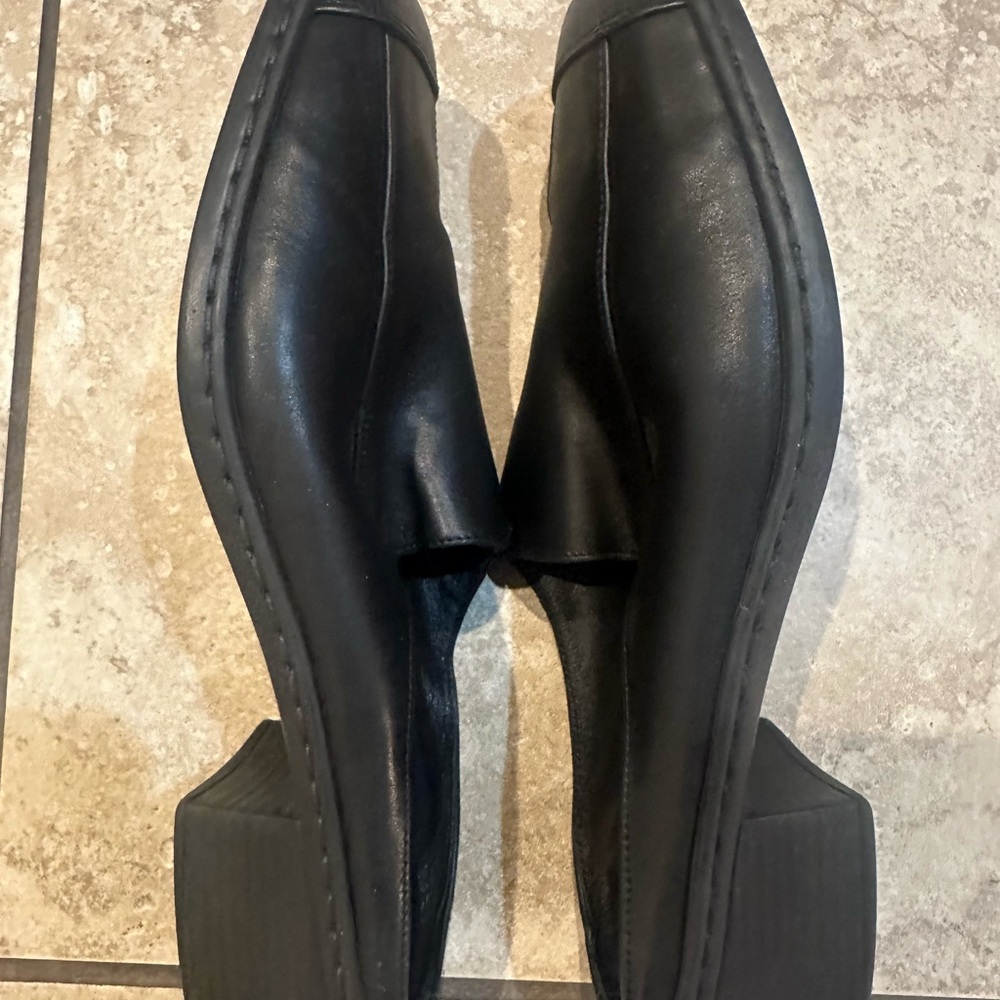 Black size 41 (10.5) Josef Seibel Leather Slip-On square toe Shoes - Picture 3 of 5